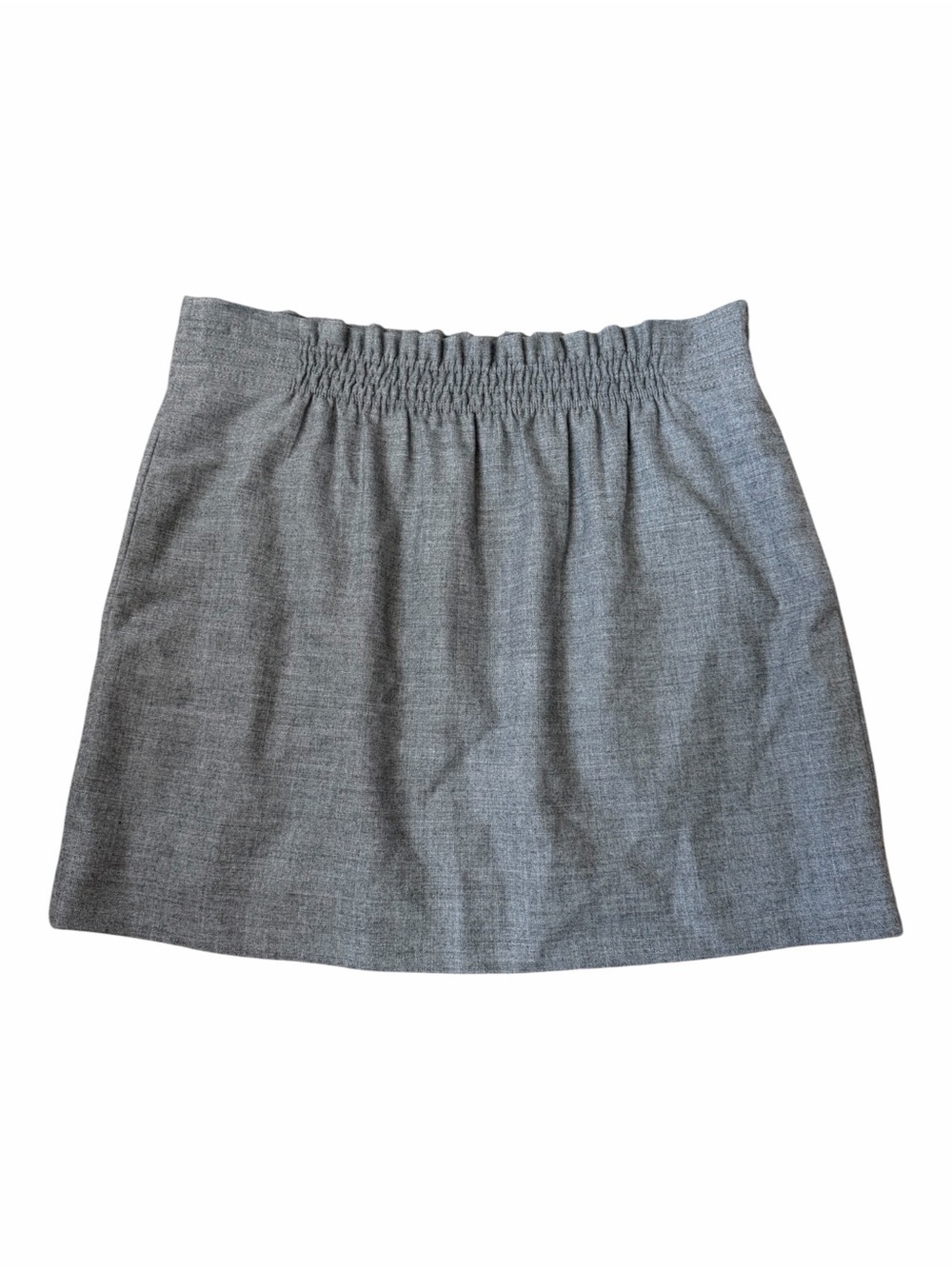 J. Crew Wool Blend Gray Elastic-Waist Stretch Suiting Mini Skirt Size 10